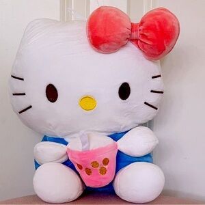 Cute little hello kitty with a boba and a blue t shirt! $15. About 30cm!